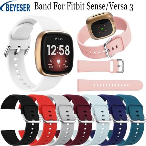 Silicone Sport Wristbands Compatible For Fitbit Versa 3 Band Replacement Smart Watch Accessories Bracelet For Fitbit Sense Strap