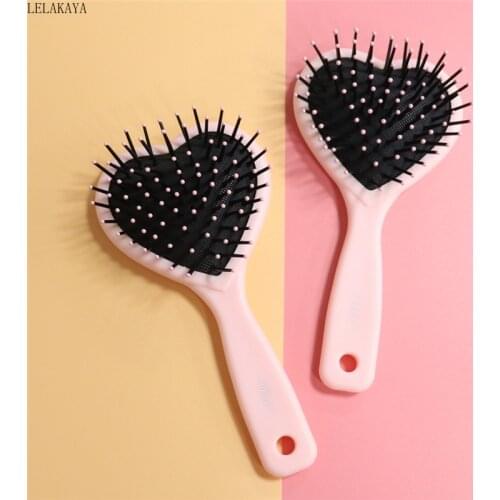 Sailor Moon Pink Heart Shaped Combs Cute Anime Action Figure Printed Girls Women Portable Airbag Massage Hair Brush Makeup Tools