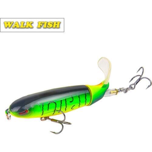 Walk Fish 1PCS 10cm 13.2g Popper Topwater Fishing Lure Bait Artificial Hard Popper Soft Rotation Fishing Hooks 8 colors