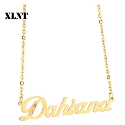 XLNT Dahiana Name Necklace Initial Necklace Custom Necklace Personalized Letter Choker Necklace Jewelry Bridesmaid Women Gift