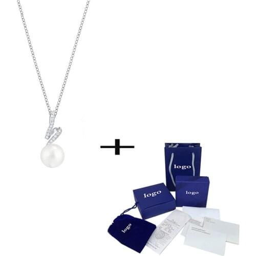 New Silver Crystal Spiral Winding Pearl Necklace Elegant Temperament Female Fashion Jewelry Exquisite Gift