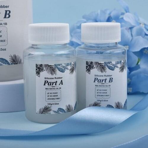 1:1 Liquid Rubber AB Glue Sealant DIY Silicone Mold Making Fast Curing UV Solidifying Cure Resin Jewelry Mold 200g/500g/1000g