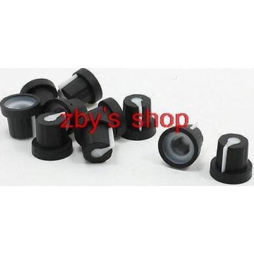10pcs 6mm Hole Dia White Control Volume Potentiometer Ratary Knob Pots