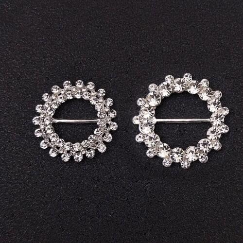 2020New 30Pcs Big Round Rhinestone Flower Buckle for Wedding decorations or DIY hair and Shoes flower accessories HZ625-HZ626