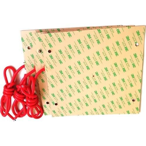 250*250*1.5mm heat bed for 3d printer 230v 350w adhesive 1side 100k thermistor 4mm hole center 8mm holes corner 1000mm lead