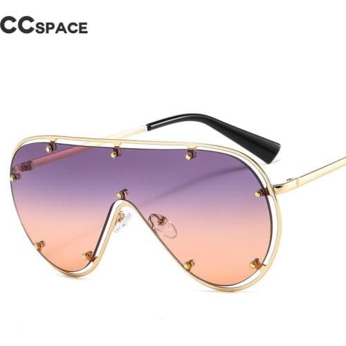 46640 Oversized One Lens Luxury Men Women Sunglasses Rivet Fashion Shades UV400 Vintage Glasses