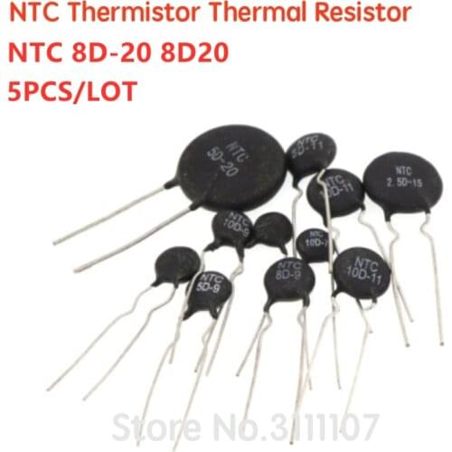 5PCS/LOT NTC Thermistor Resistor NTC 8D-20 8D20 Thermal Resistor