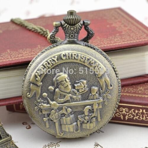 50pcs/lot DHL Free Shipping Bronze Pocket Watch High Quality Watch Necklace Gift Watch Factory Price Wholesale and Retail