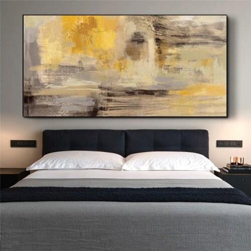 Abstract Wall Art Canvas Prints Yellow Color Wall Graffiti Art Paintings on The Wall Modern Wall Posters for Bed Room Cuadros