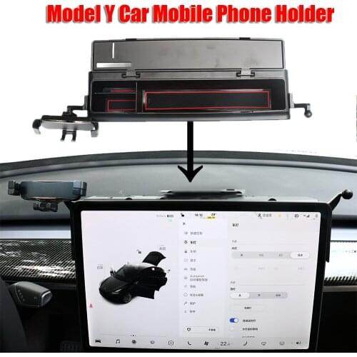 Car Mobile Phone Holder Storage Glasses Bracket Interior Modification Screen Mobile Phone Accessories For Tesla Model 3 Model Y