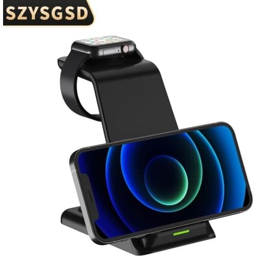 3in1 Wireless Charger Stand For iPhone 12 Pro Max 12mini Qi 15W Fast Charging Induction Chargers For Samsung Apple Watch Airpods