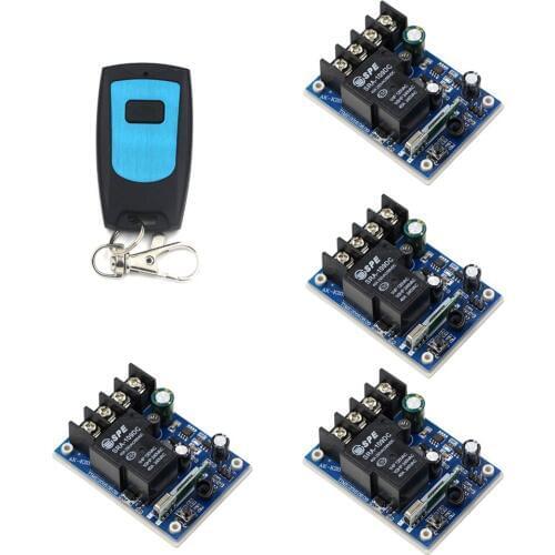 DC 12V 24V 36V 48V 30A 1CH RF Wireless Remote Control Switch 4 Wide Voltage Receiver & Waterproof Transmitter For Samrt Home