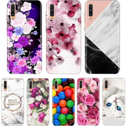 For Phone Case Samsung Galaxy A50 Case 6.4" Soft TPU Relief TPU Silicone Case For Fundas Samsung A50 A 50 Case Cover Coque