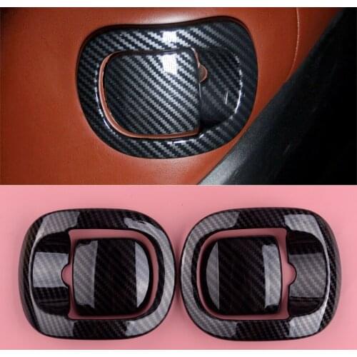 4pcs Black Carbon Fiber Print Chair Back Handle Cover fit for Dodge Challenger 2015 2016 2017 2018 2019