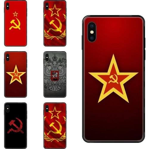 Ussr Soviet Emblem Flag Junior Black Soft TPU Phone Cover Case For Galaxy S20 S10e S10 S9 S8 S7 S6 S5 edge Lite Plus Ultra