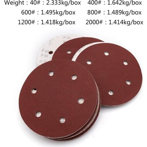 10pcs 9 inch 6 Hole Grit 40-2000 Sanding Paper Discs Self Adhesive Sandpaper Round Disk Sand Sheet Metal Furniture Grinding Tool