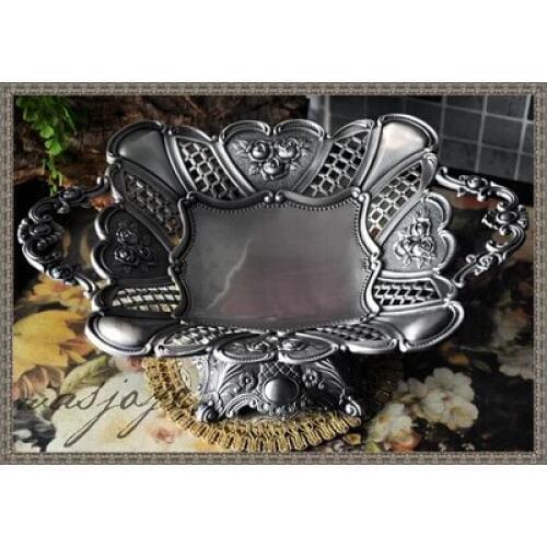 European retro metal fruit bowl home creative tray decoration candy dish dried fruit tray bandeja decorativa SG044