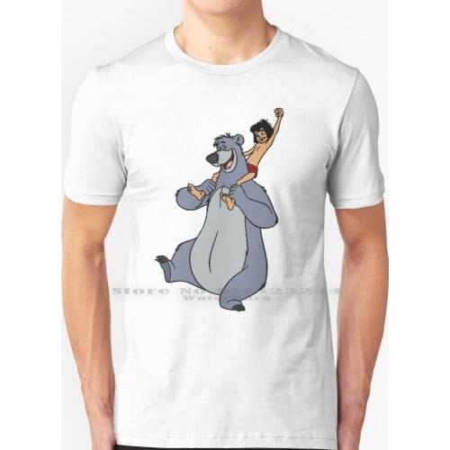 & Mowgli T Shirt 100% Pure Cotton Jungle Book Classic Cartoon Bear Boy Creative Trending Vintage Cool Gift Euro Us Size Big Size
