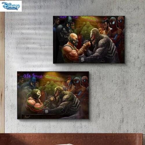 Marvel Comics Characters Venom and Villain Arm Wrestling Canvas Painting Art Illustration Home Decoration Modern Mural Decor