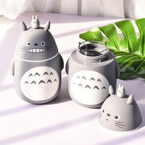 Korean Personality Totoro Double Glass Creative Cartoon Water Bottle Leakproof Travel Outdoor Portable Juice Cup for Friends