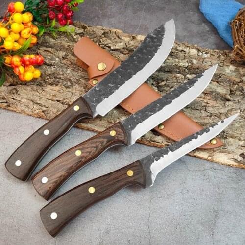 Forged Boning Knife Stainless Steel Chef Knife Butcher Outdoor Hunting Meat Fish Fruit Vegetable Kitchen Knife