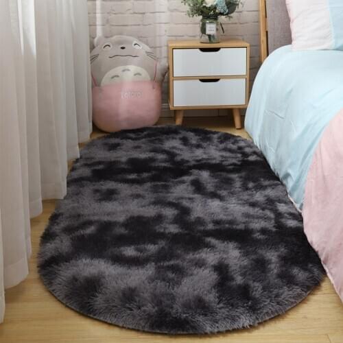 Carpet bedroom oval bedside carpet living room sofa coffee table mat floor room plush rug not lint non-fading non-slip carpet