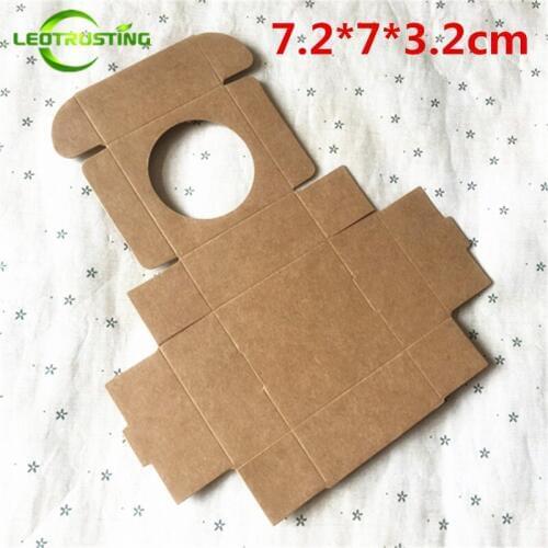 Leotrusting 50pcs 7.2*7*3.2cm Brown Kraft Paper Box Natural Kraft Paper Gift Packaging Box Handmade Candy Paper Cardboard Box