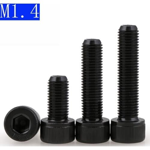M1.4 - 0.3 1.4mm Black 12.9 Grade Alloy Steel Allen Hex Socket Cap Head Screw DIN 912