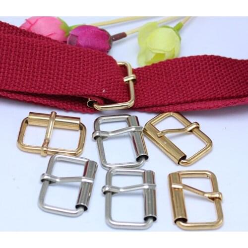 10Pcs 2.5cm Belt buckle DIY Metal Hand Bag Shoe Strap Belt Web Adjustable Roller Roller Pin Buckle Snap Round Rectangle Craft