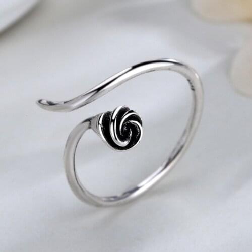 Fashion Jewelry Metal Ring Simple Adjustable Silvery Plating Vintage Temperament Finger Ring For Girl Lady Gifts