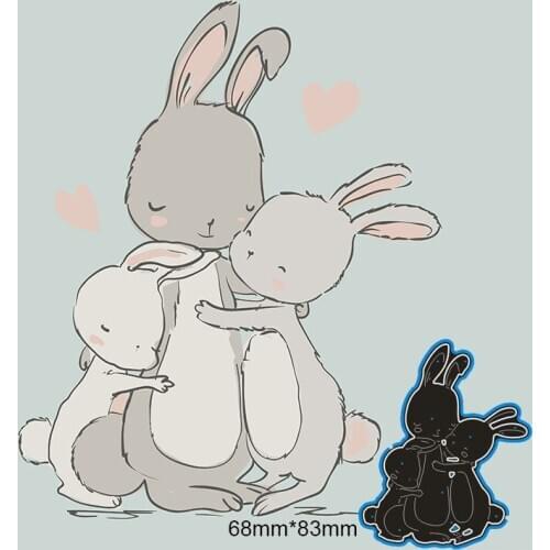 68*83mm Rabbit family new Metal Cutting Dies for decoration card DIY Scrapbooking stencil Paper Album template Dies