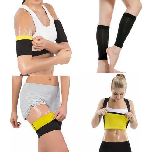 New Women Shapers Sweat Sauna Slimming shirt Body Shaper Arms Sleeves Leg Sleeves Thigh Trainer Calf Shapewear Weight Loss Suits