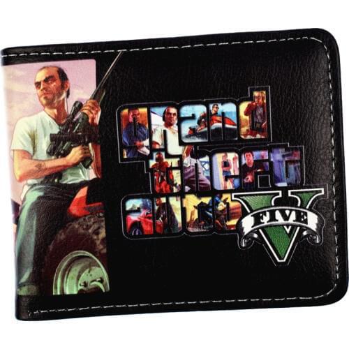 New Arrival Game Grand Theft Auto V Wallet Mens Short Purse PU Leather Wallets With Coin Pocket