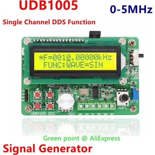 New JUNTEK UDB1005 5MHz Single Channel DDS Function Signal Generator Sweep Counter Sine Pulse Duty Cycle Communication Protocol