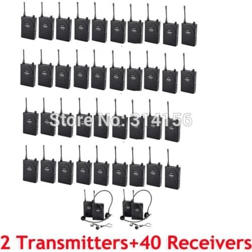 Original Takstar UHF-938/UHF 938 UHF Wireless Tour Guide System 50m Operating Range 2 Transmitters+40 Receivers+40 earphones