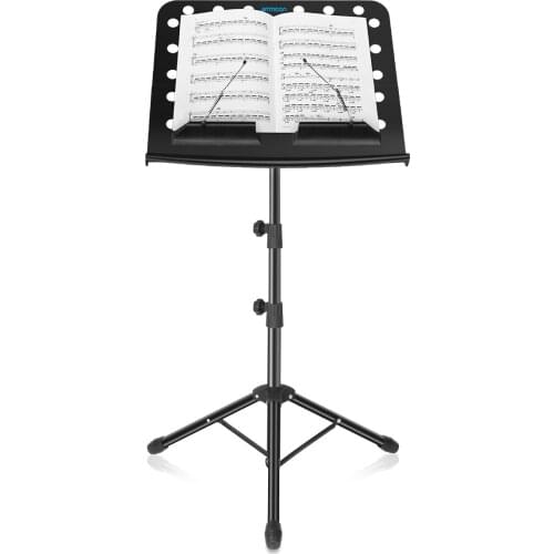 Ammoon Portable Floor Type Sheet Music Stand Metal Material Adjustable Height with Carry Bag Black Musical Instruments