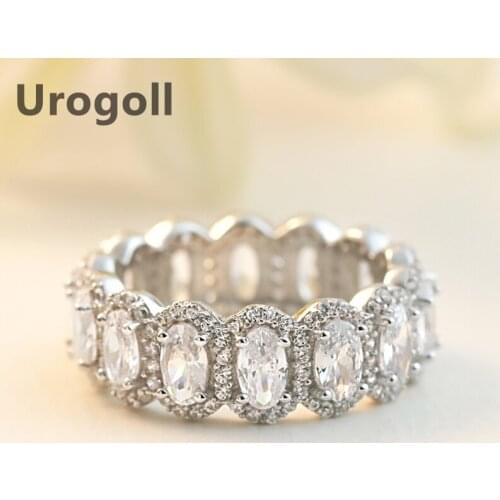 Luxury Zircon Ring For Women Pure 100% 925 Sterling Silver Ring Rhinestone Silver Jewelry Accessories For Bride Wedding Party