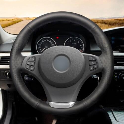 DIY Anti-Slip Wear-Resistant Steering Wheel Cover For BMW X3 E83 2003-2010 X5 E53 2003-2006 Car Interior Decoration