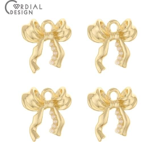 Cordial Design 100Pcs 16*17MM Jewelry Accessories/Imitation Pearl/Bowknot Shape/Earrings Pendants/Jewelry Findings & Components