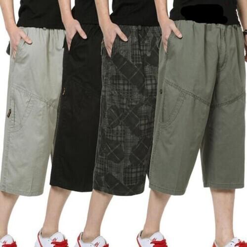 New Summer Cargo Short Men Casual Shorts Elastic Waist Shorts Loose Baggy Boardshort Male Clothing Plus Size 4XL 5XL 6XL