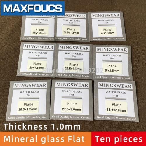 Table glass mineral glass thickness 1.0 mm diameter 20 mm to 39.5 mm Transparent crystal Ten-piece