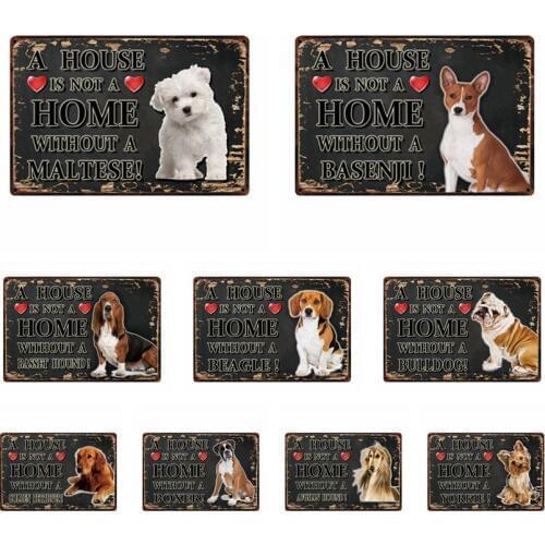 [ WellCraft ] Maltese Pet Metal Sign Tin Poster Home Decor Bar Wall Art Painting 20*30 CM Sizer L1