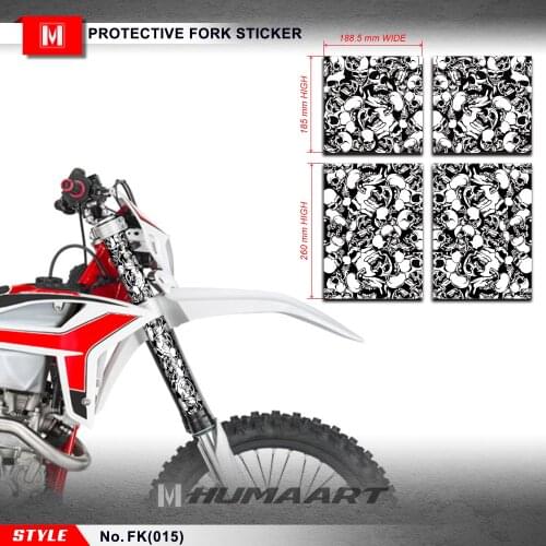 MX Bike Fork Tube Guards Decal Sticker Wraps Set for for MX Dirt Bike Off Road Motorcycle Motocross, Black White