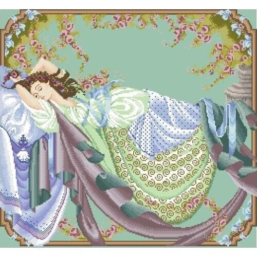 Gold Collection Chic Counted Cross Stitch Kit Sleeping Beauty Woman Lady Girl Lass Maid Md 5