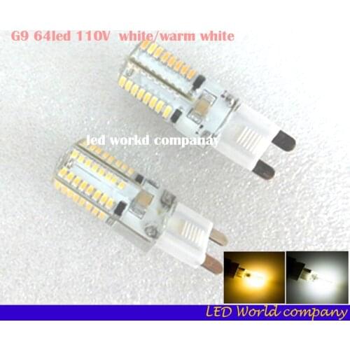 1Pcs 3014 SMD G9 64Leds LED Crystal Lamp 6W 110V Sillcone Corn Bulb For Chandelier Spot lighting led light