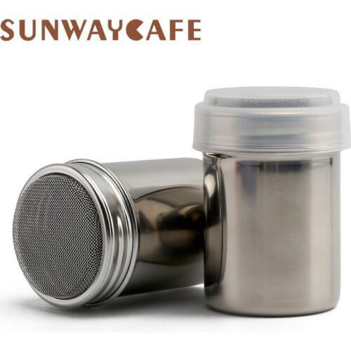 1Pc Stainless Steel Sprinkle Cocoa Cinnamon Sugar Gauze Mesh Jar Seasoning Bottle Fancy Coffee Powder Duster Pepper Shaker Can
