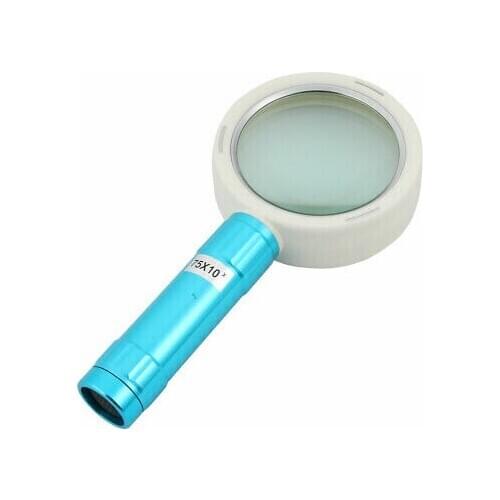 10 LED Light Blue Handle Illuminated Magnifier Magnifying Glass 10X