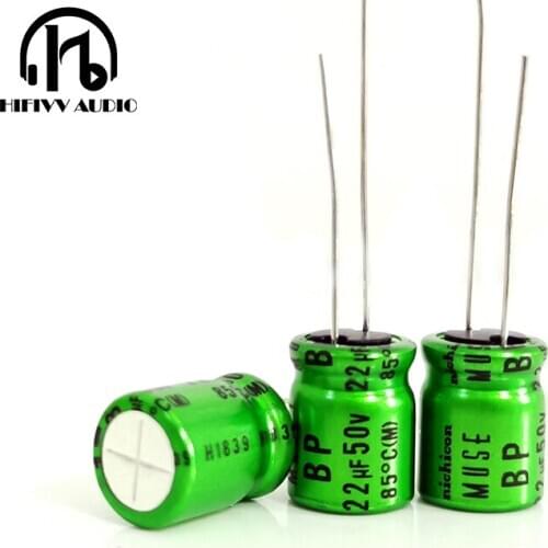 100% Original hifi Muse ES electrodeless BP green electrolytic capacitor 22uF 50V