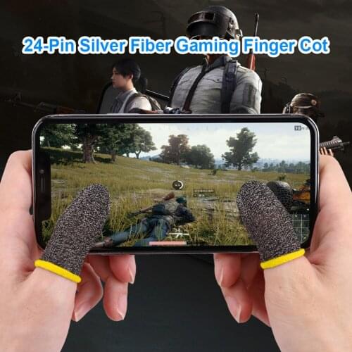 2pcs 24-Stitch Finger Cover Breathable Game Controller Finger Sleeve For Pubg Sweat Proof Non-Scratch Touch Screen Thumb Gloves