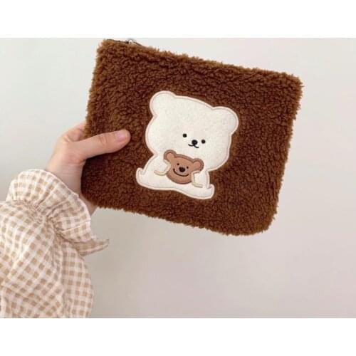 2021 Cute Bear Sanitary Pads Organizer Napkin Pouch Girls Protable Cosmetic Storage Bag Money Purse Women Clutch Bags